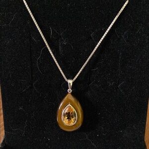 Tiger eye and citrine necklace